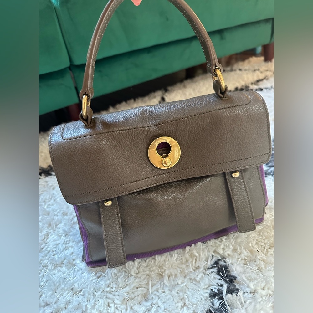 Yves Saint Laurent Muse Two Brown Leather Crossbody Bag with Gold Hardware